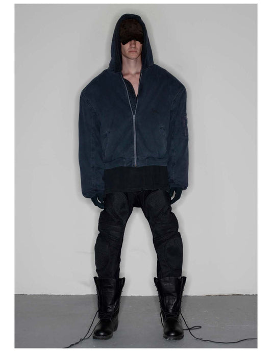TOWEL BOMBER JACKET - BLACK