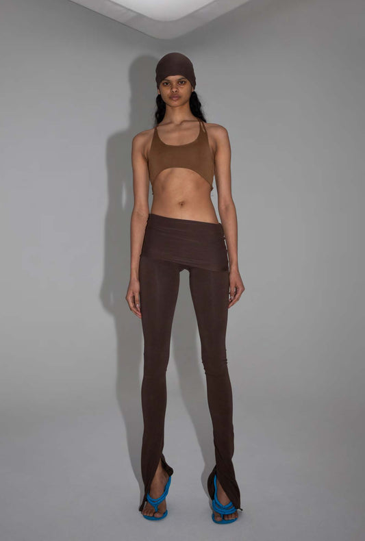 RAW-HEM BRA TOP - BLACK