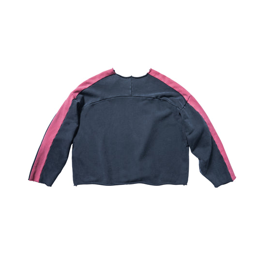 SIDE STRIPE CREW NECK -BLACK/AKIRA RED