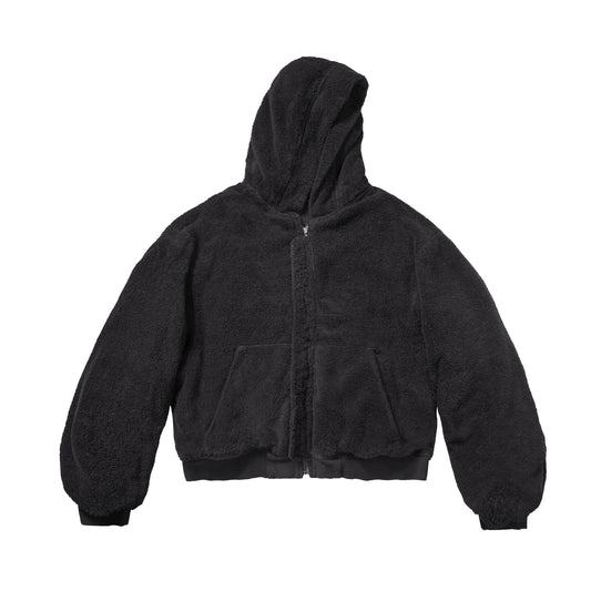 TOWEL BOMBER JACKET - BLACK