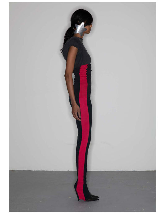 SIDE STRIPE SIERRA CANYON LEGGING - BLACK/ AKIRA RED