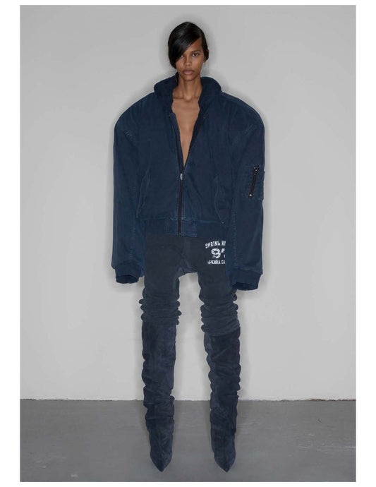 TOWEL BOMBER JACKET - NAVY