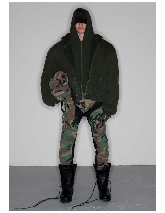 TOWEL BOMBER JACKET - ARMY GREEN