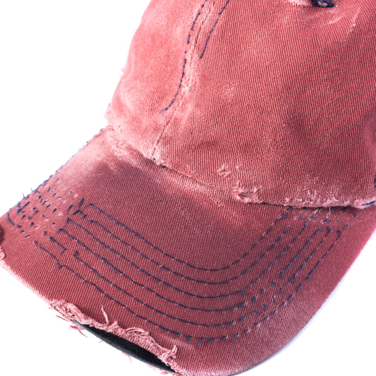 GR DISTRESSED CAP - AKIRA RED