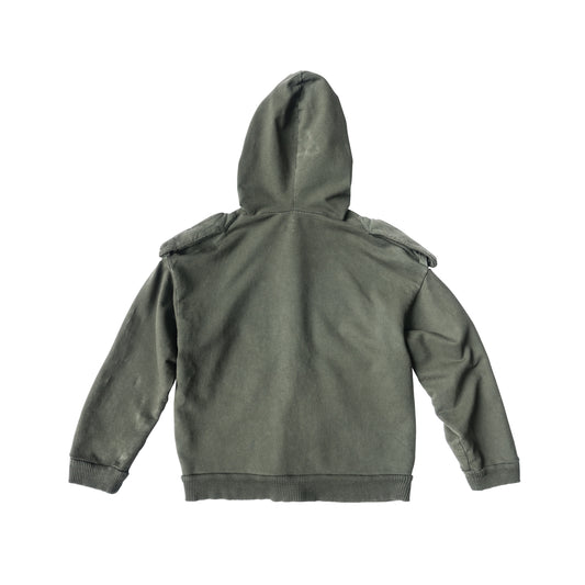 SHRUNKEN HOODIE - ARMY GREEN