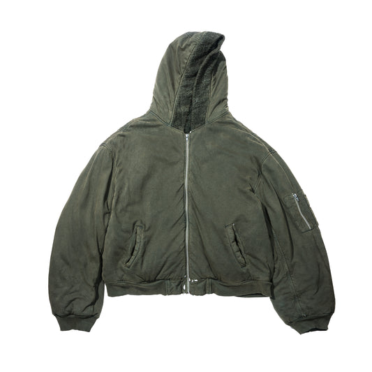 TOWEL BOMBER JACKET - ARMY GREEN