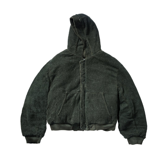 TOWEL BOMBER JACKET - ARMY GREEN