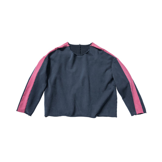 SIDE STRIPE CREW NECK -BLACK/AKIRA RED